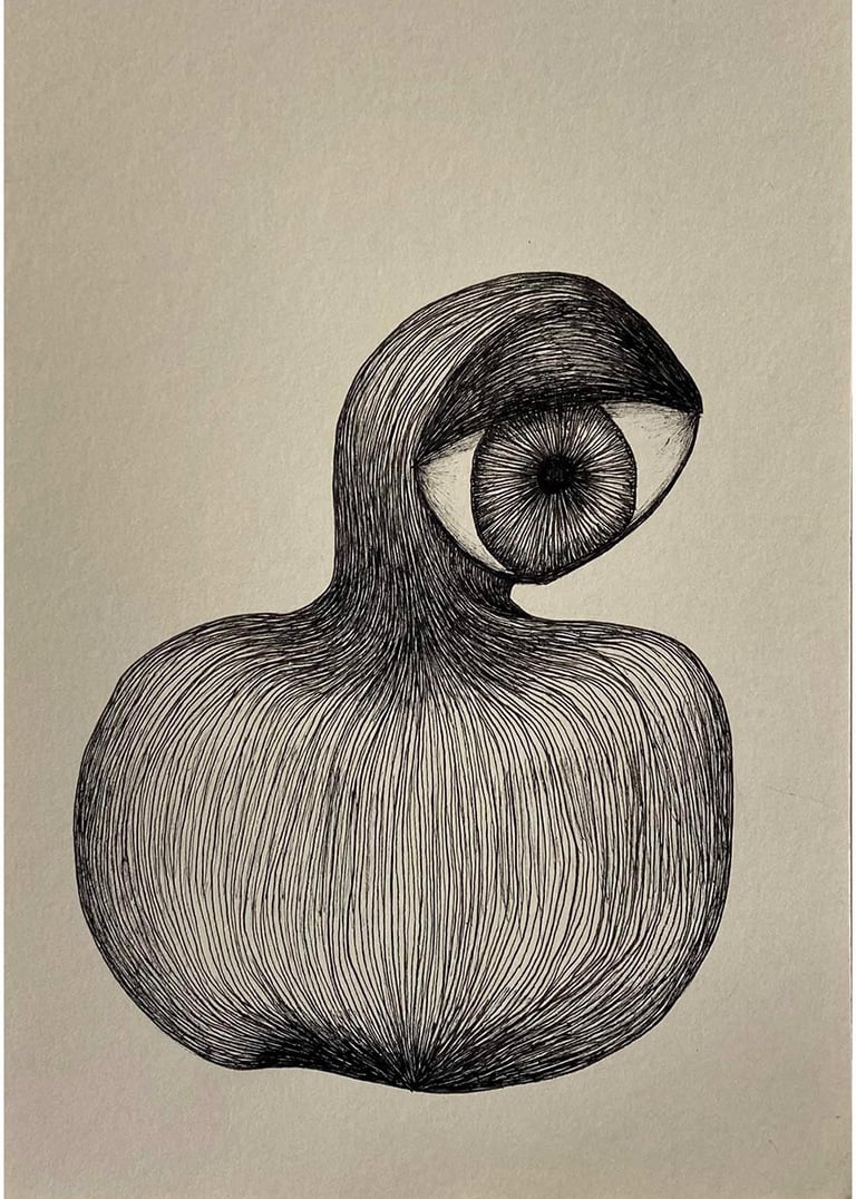 dessin abstrait encre noire