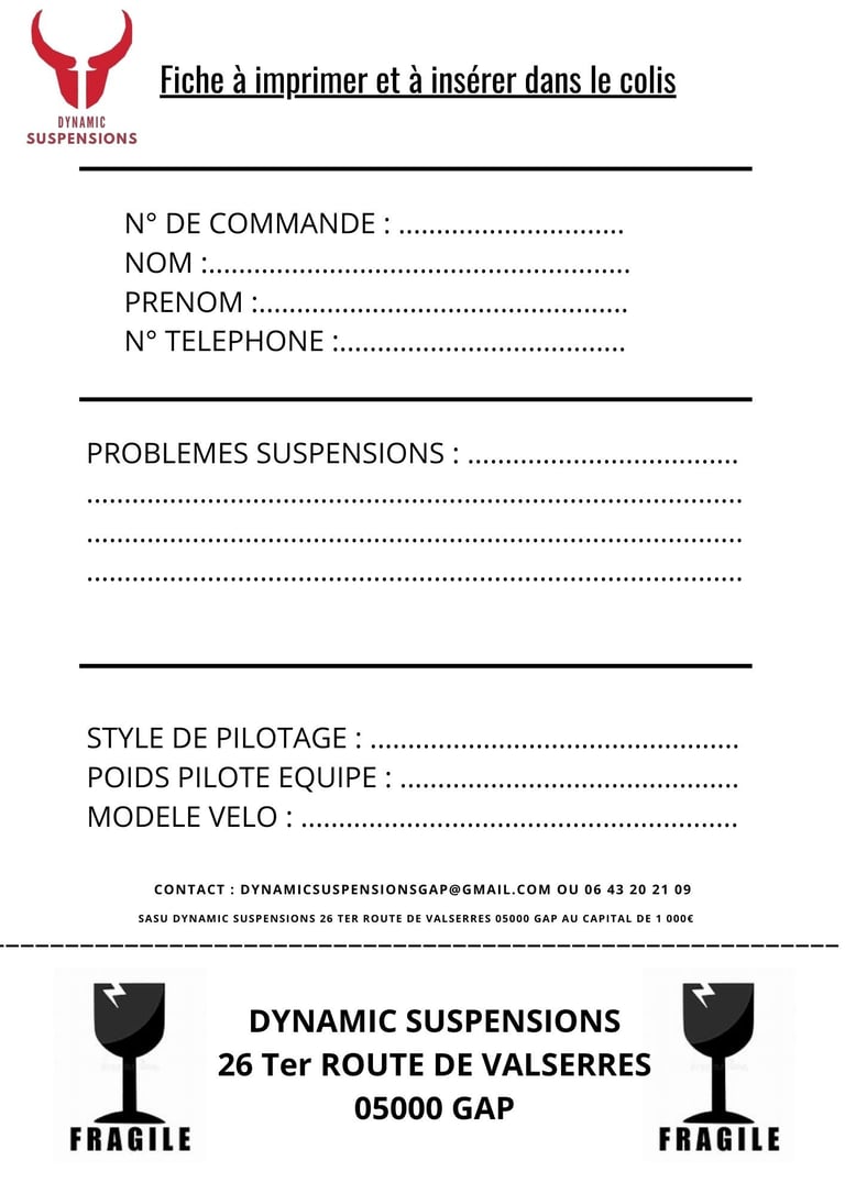 fiche entretien suspensions gap