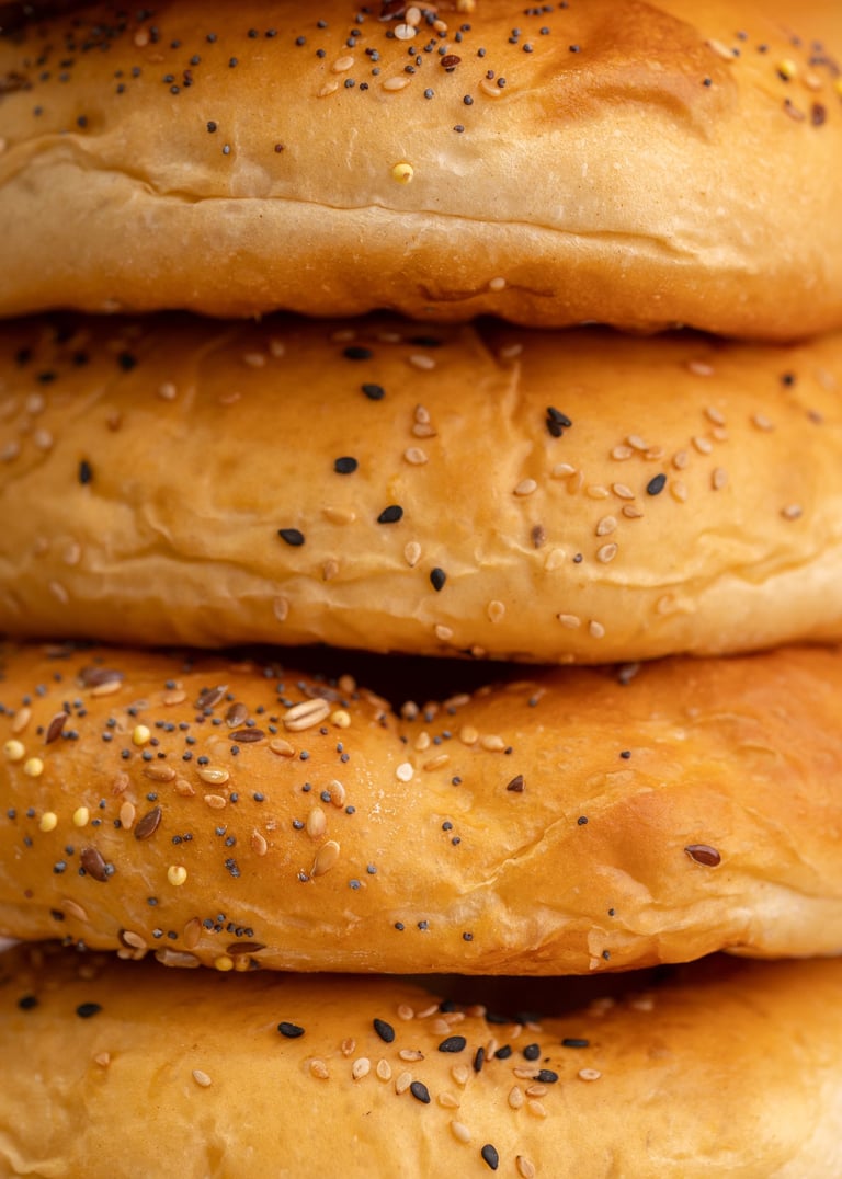 Photographie culinaire macro, Pain Bagel