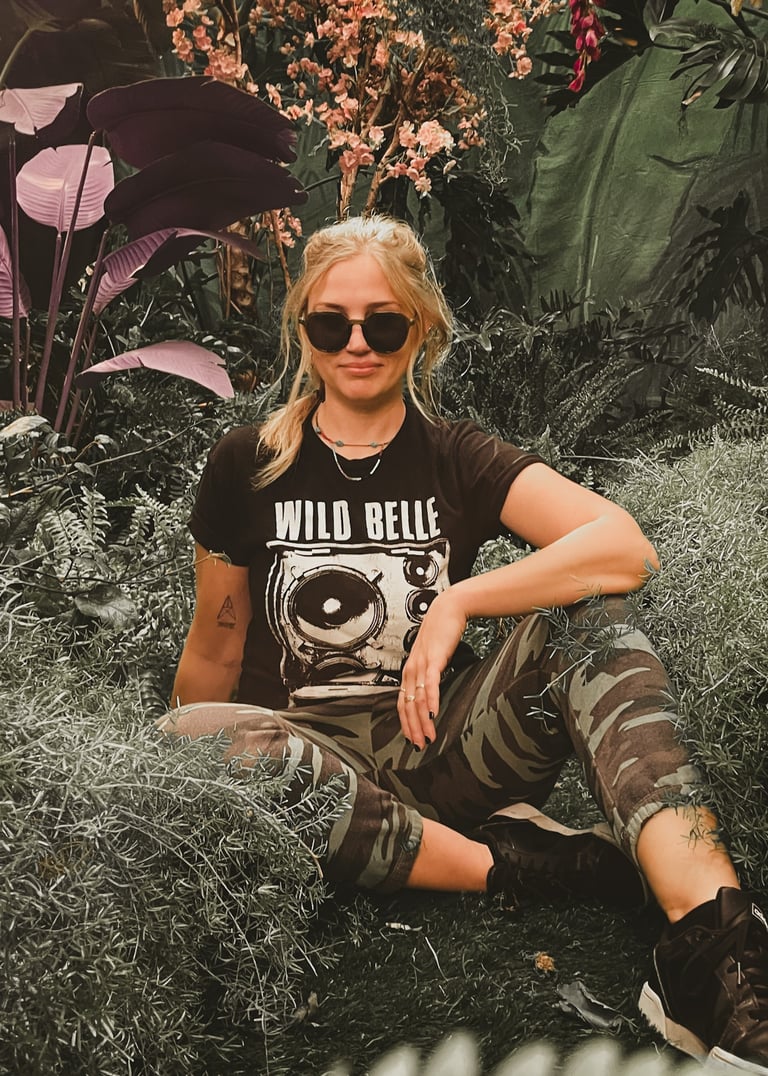 Marisa Dzintars on jungle set BTS