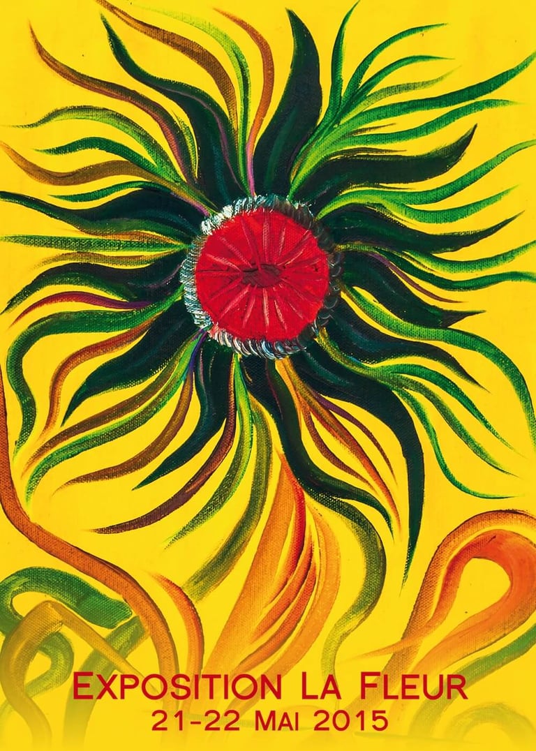 poster flyer of La Fleur Botanical Art Exhibition by Yous