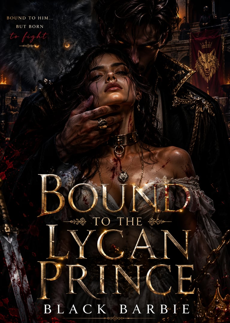 Bound To The Lycan Prince- Werewolf romance novel cover by Black Barbie - VJ & BB Premium Fiction