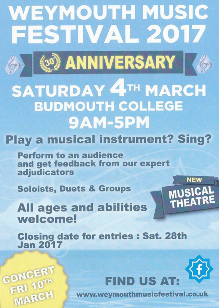 Weymouth Music Festival Poster 2017