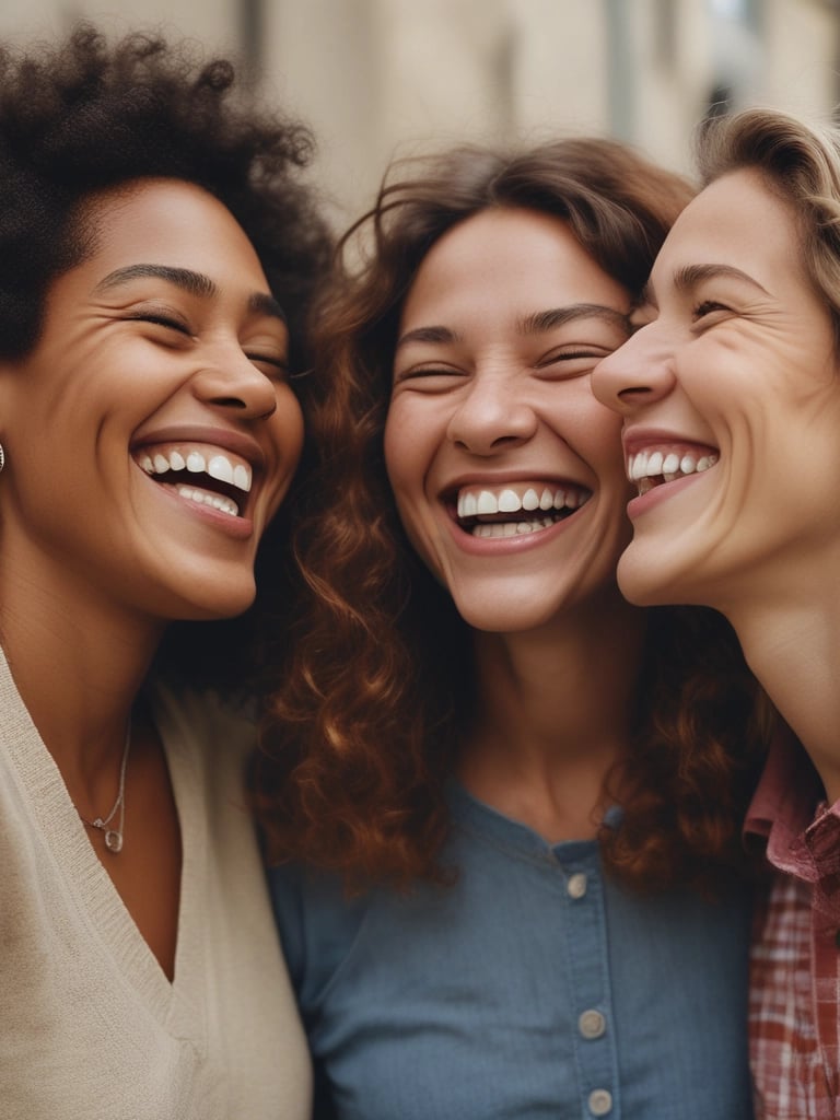 A group of women sharing a warm, intimate moment during a workshop circle.