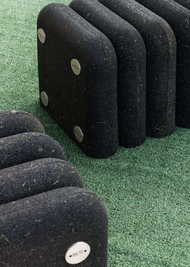 Public bench made from recycled tires, eco friendly furniture www.re-ti.io