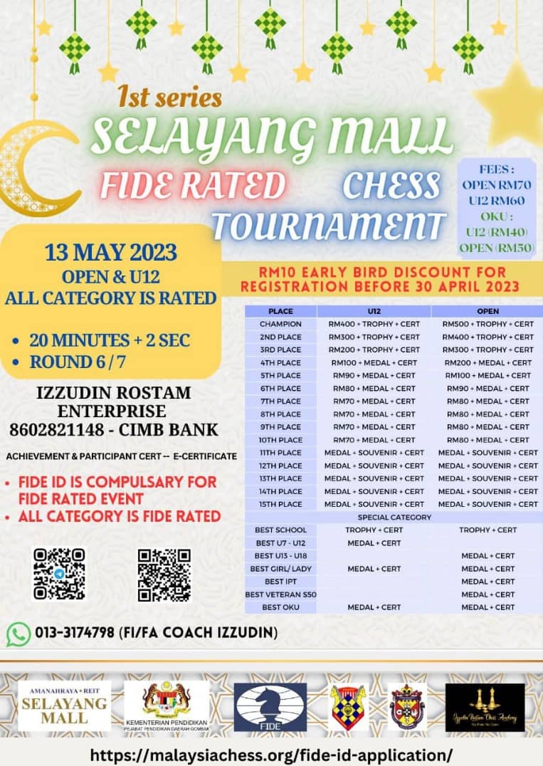 1st Selayang Mall Malaysia Chess Tournament. Catur Malaysia. Chess Clicks
