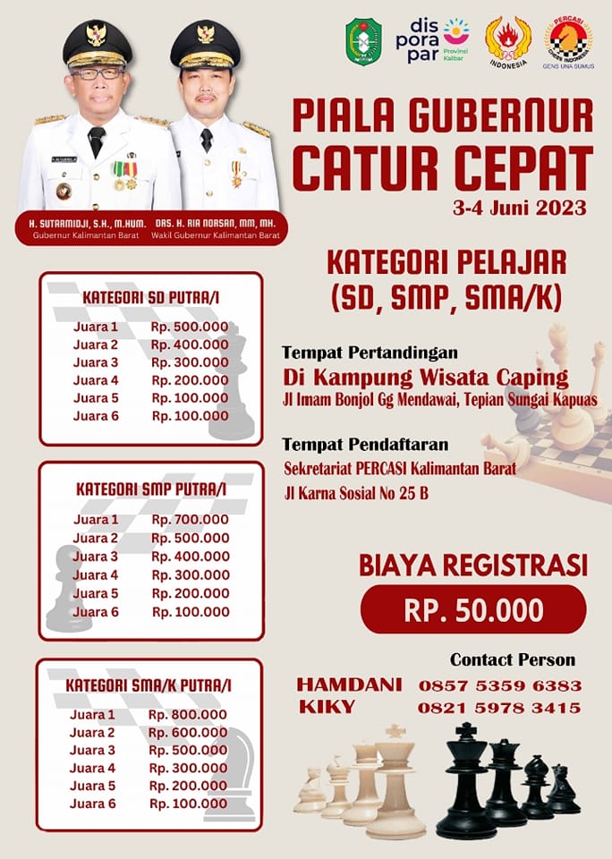 Piala Gubernur Catur Cepat Catur Indonesia 2023, Kampung Wisata Caping Pontianak
