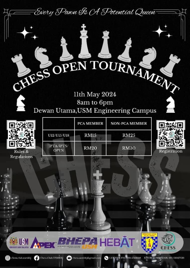 USMKKJ Chess Malaysia Chess Open Tournament 2024 Catur Malaysia Penang Chess