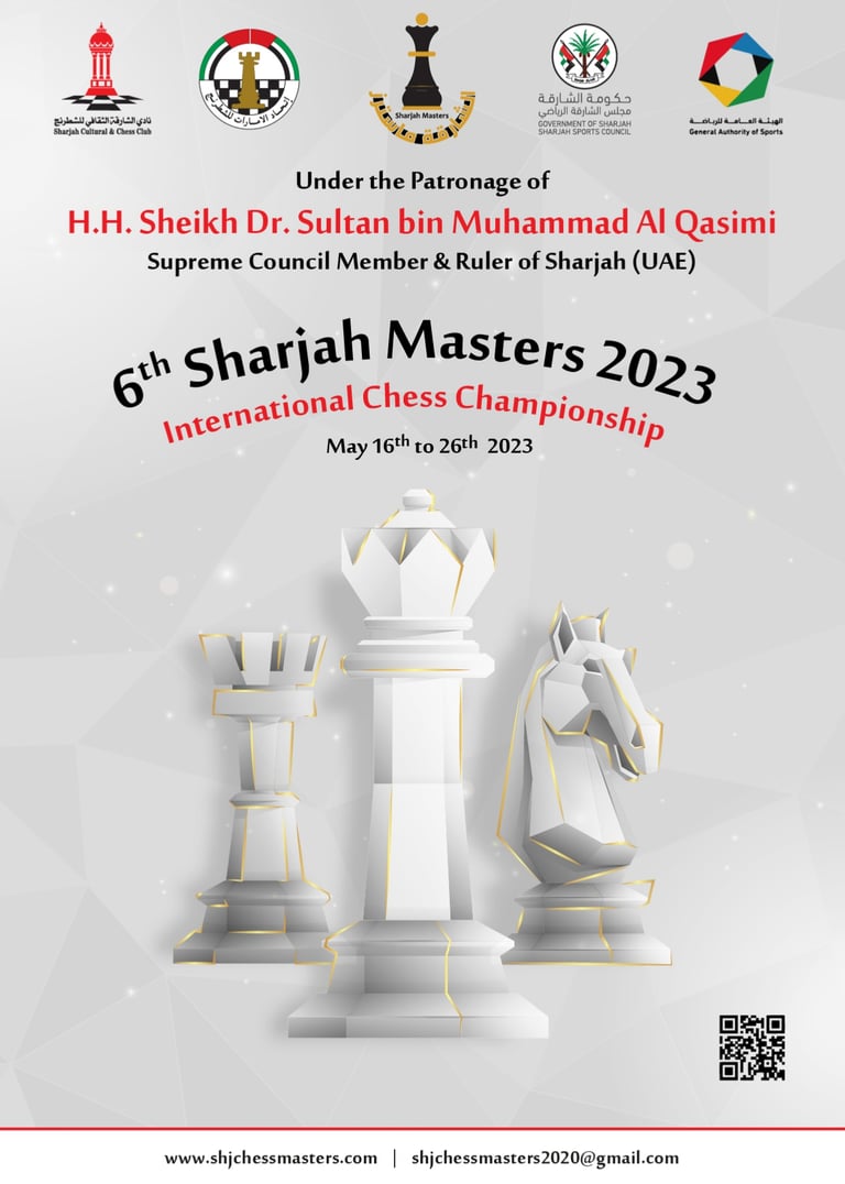 6th Sharjah Masters 2023 International Chess Championship. UAE Chess. 