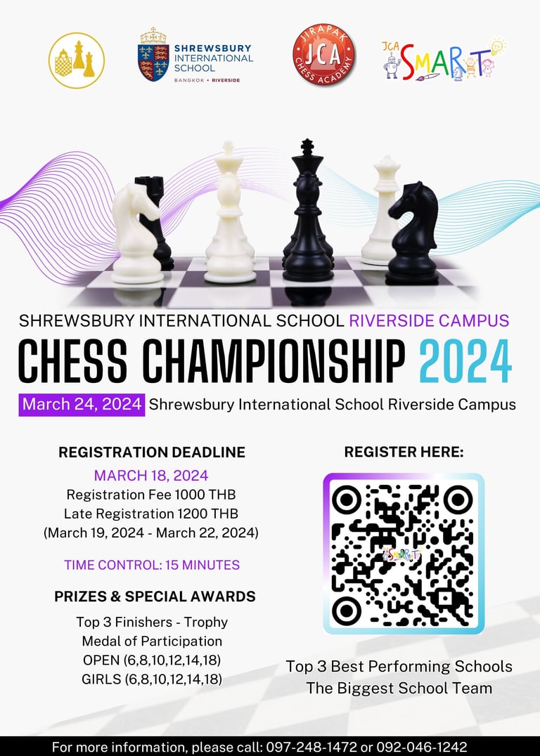 Thailand Chess. Shrewsbury International School Riverside Campus Chess Championship 2024