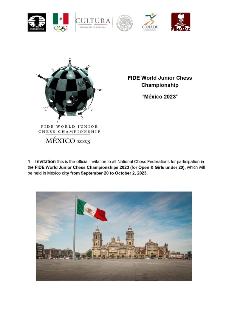 FIDE World Junior U20 Chess Championship at Hotel del Prado, Mexico 