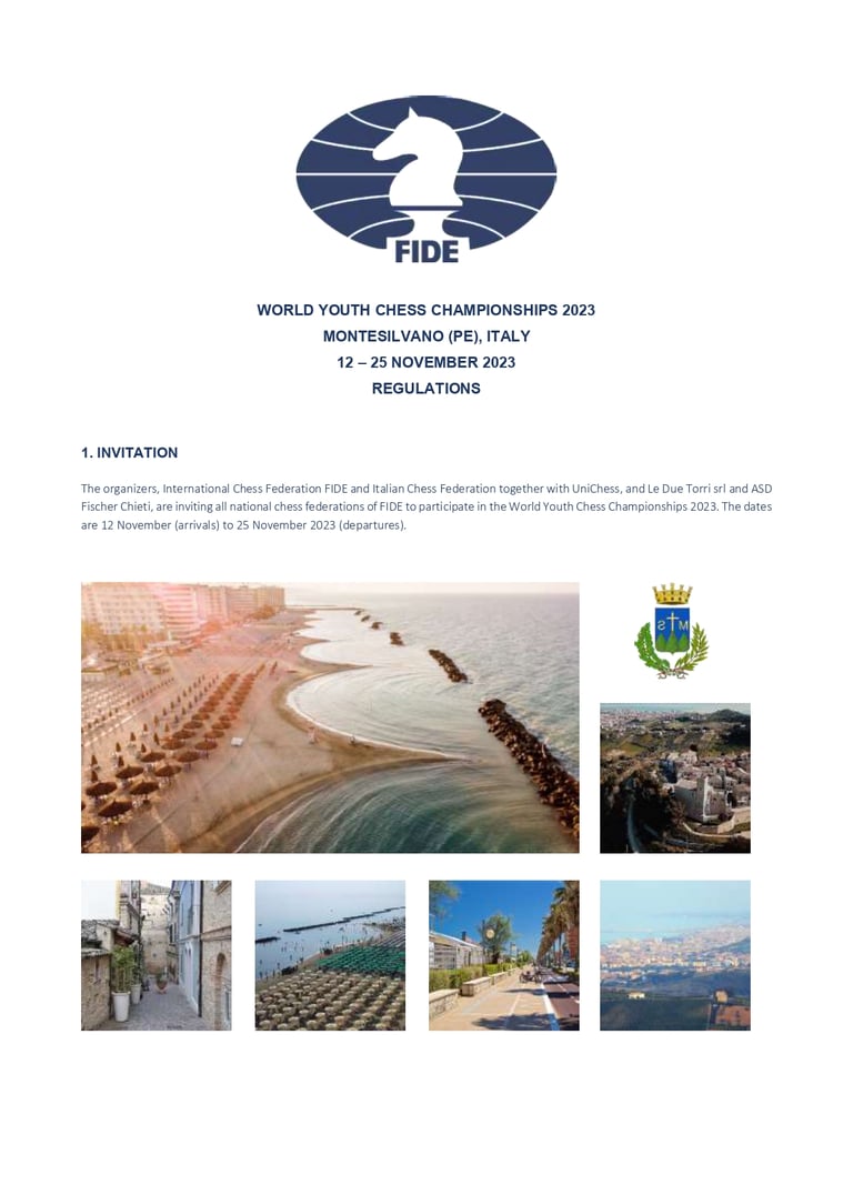 FIDE World Youth Chess Championship 2023 at Montesilvano, Italy. Chess Clicks