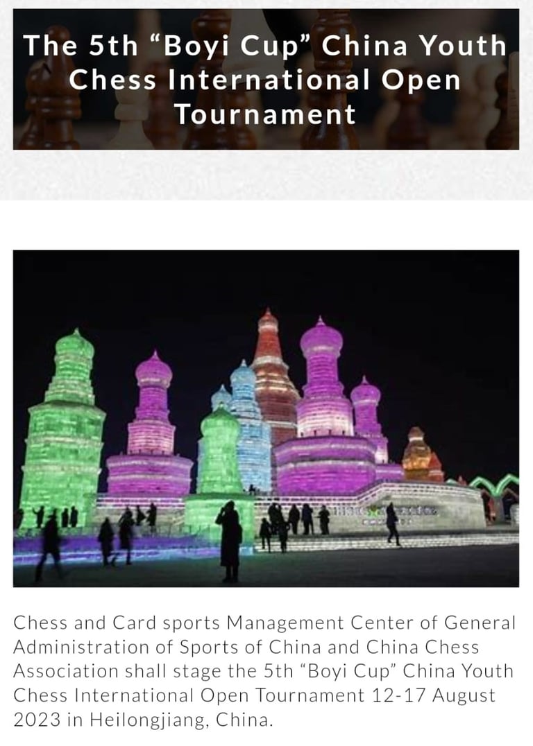 The 5th “Boyi Cup” China Youth Chess International Open Tournament. China Chess Association. 