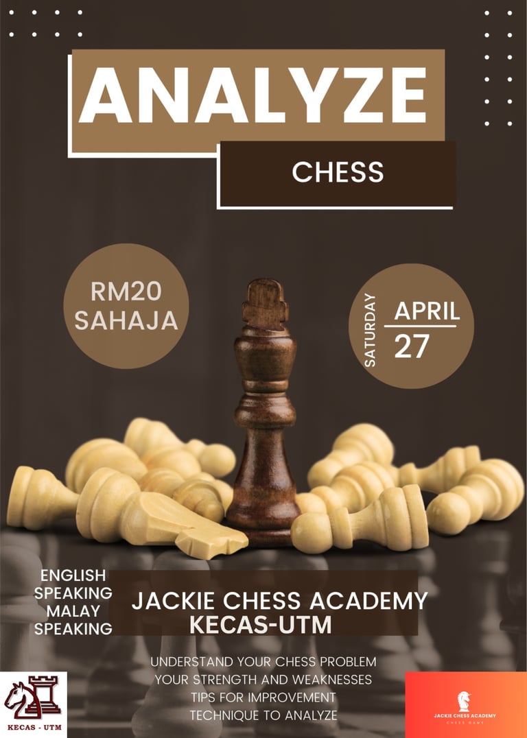 Malaysia Chess Class: Analyze Chess with Coach Jackie. Johor Chess. KECAS-UTM