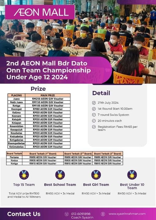 2nd AEON Mall Dato Onn Team Chess Championship 2024