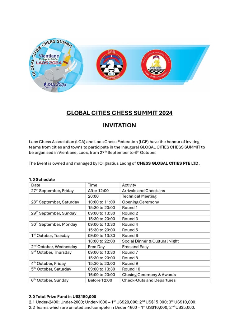Global Cities Chess Summit ASEAN Chess
