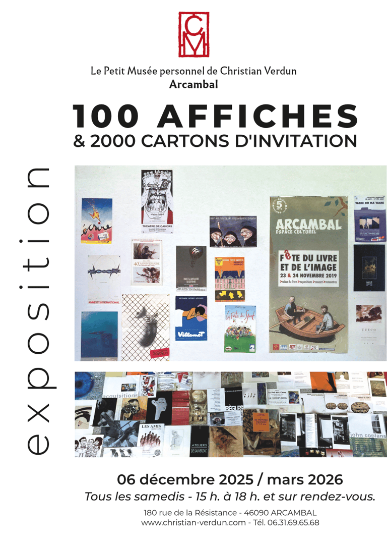 Affiche de l'exposition "100 affiches et 2000 cartons d'invitation"