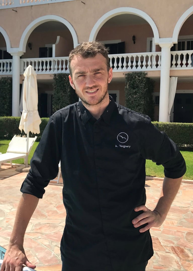 Alexis Vergnory chef de cuisine, hotel les mouettes à Ajaccio