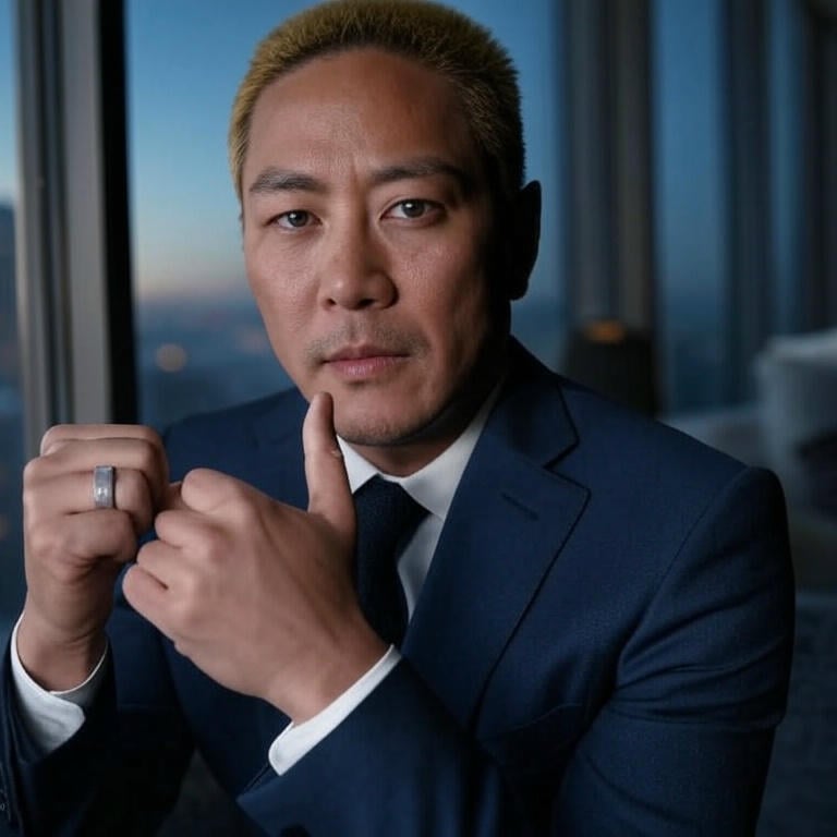 a man in a suit and tie is posing for a picture