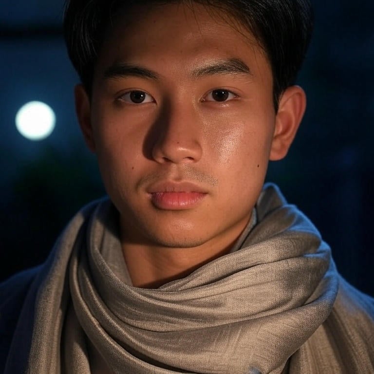 a man in a scarf - like scarf - like scarf - like scarf - like