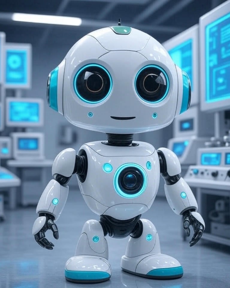 a robot toy robot with a camera and a camera