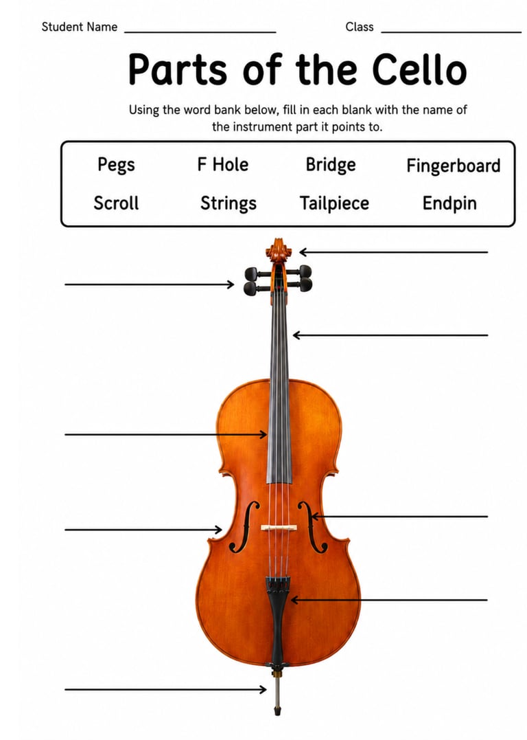 Parts of the Cello