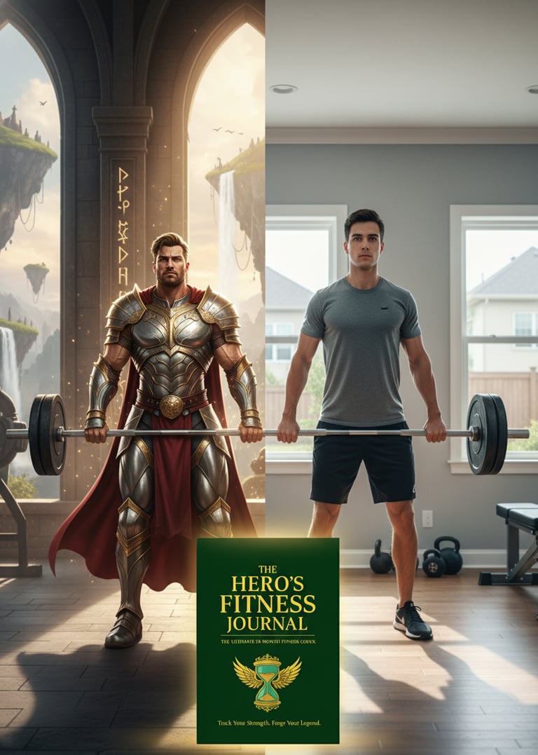 wow fitness journal, world of warcraft fitness, gamer workout planner, hero fitness journal, workout tracker for gamers