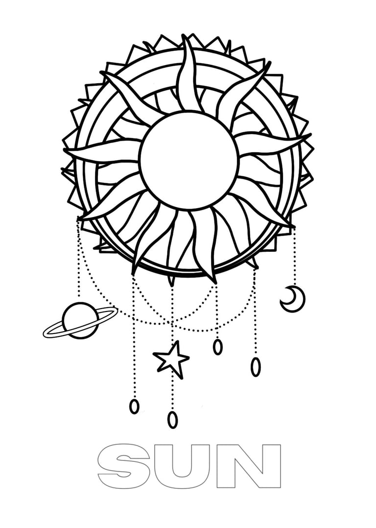 deanna oracle deck sun coloring page