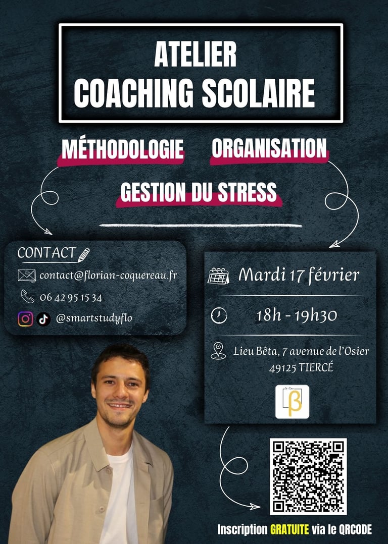 atelier de coaching scolaire en présentiel à Tiercé