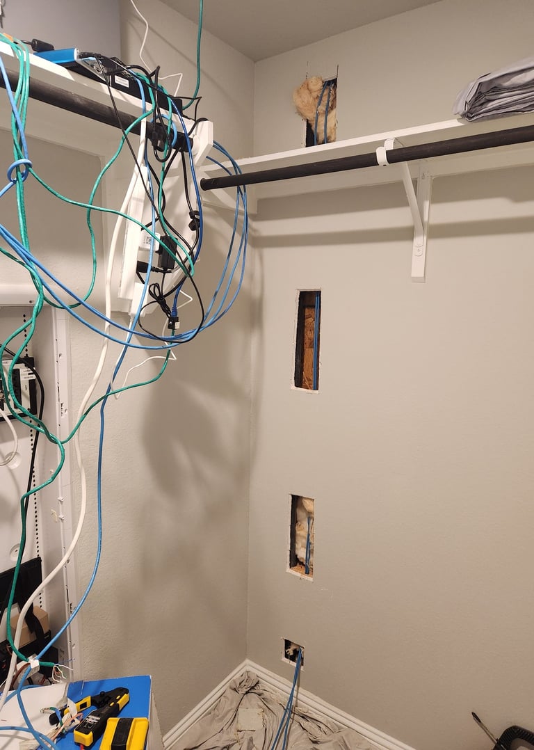Hidden wiring for cameras, double fireblocks in the way.