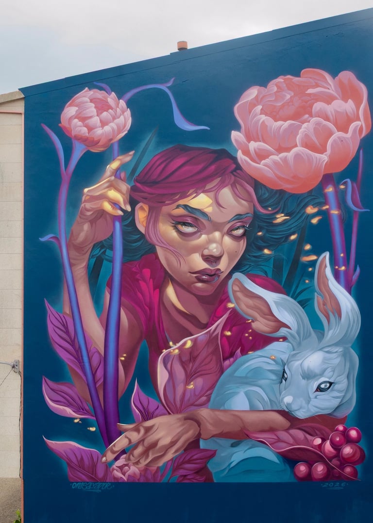 La Vigilia, mural en Carballo, Galicia - Arte público, obra de gran formato.