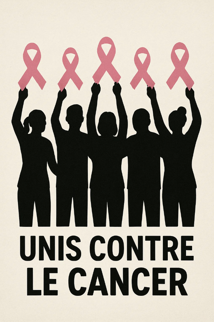 Silhouettes unis contre le cancer pour la journée mondiale