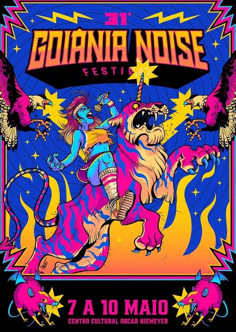 31º Goiânia Noise Festival confirma datas e anuncia identidade visual assinada por Paulo Rocker