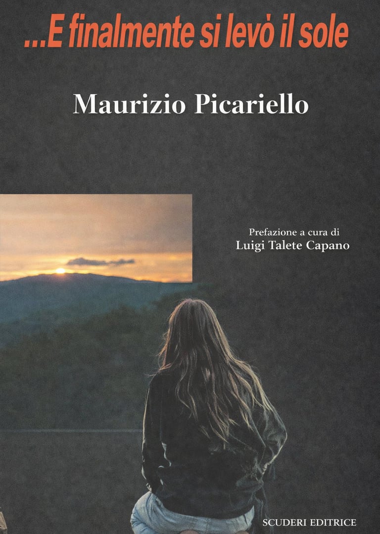 a woman sitting on a rock with a sunset in the background