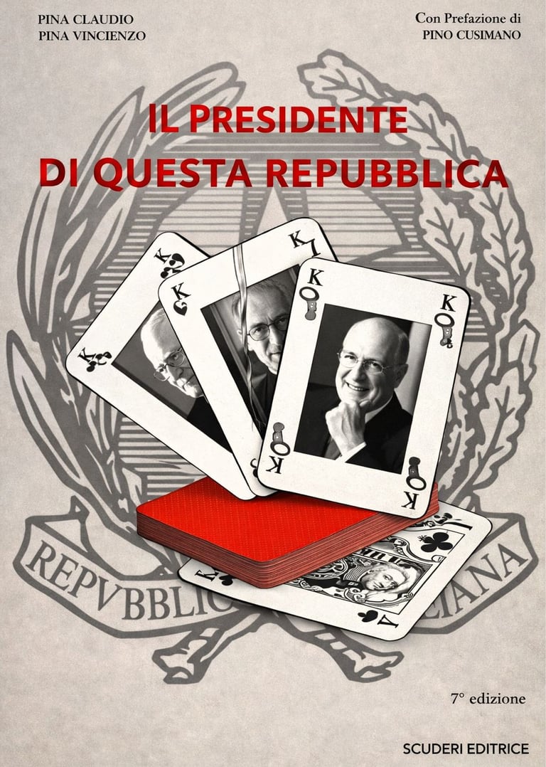 Il Presidente di questa Repubblica book cover featuring Italian politicians as king playing cards.
