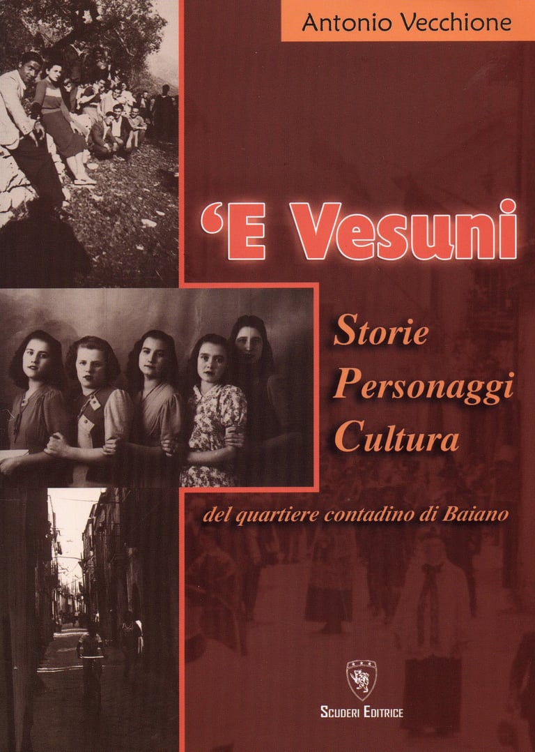 Cover of 'E Vesuni: Storie Personaggi Cultura, a book by Antonio Vecchione about Baiano's peasant history.
