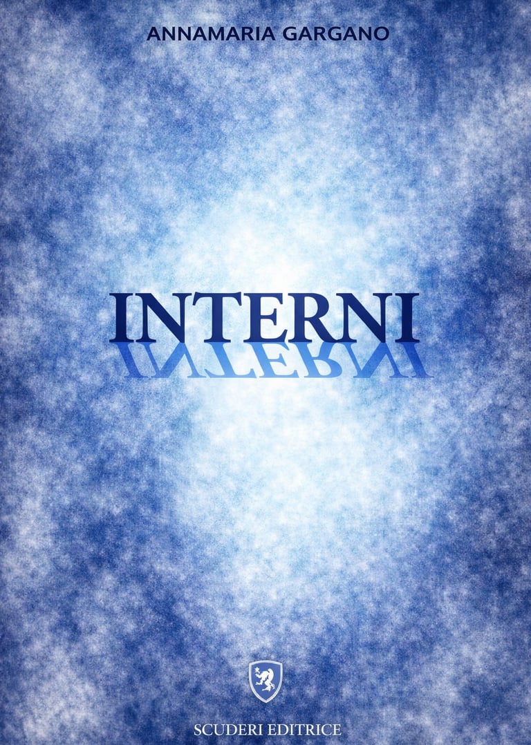 a blue and white book cover with the words interni interni interni intern