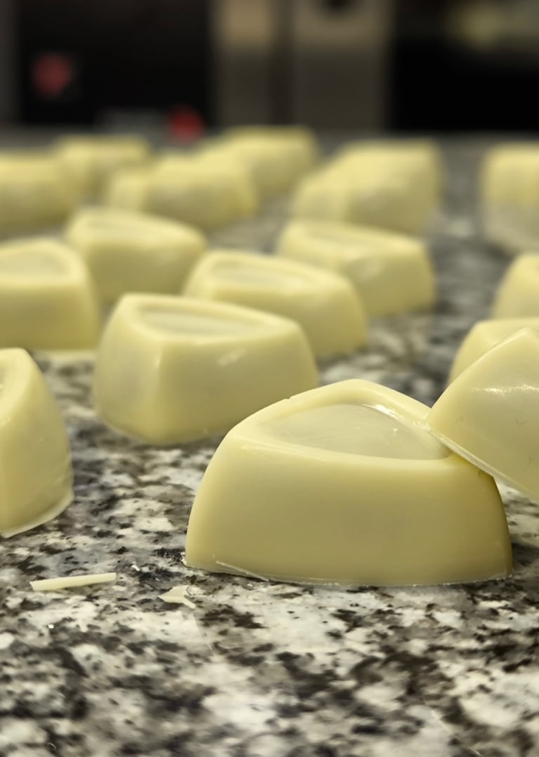 Bombó artesanal de xocolata blanca i cafè, d'Ambrosia Andorra