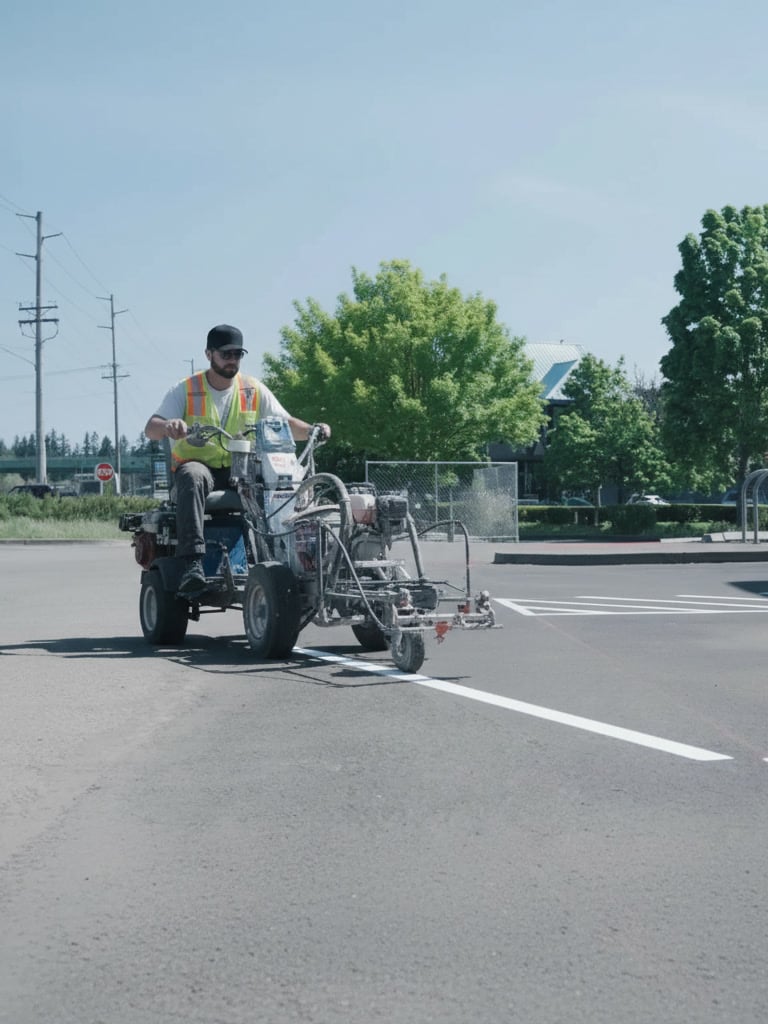 parking lot striping on machine in mobile al
