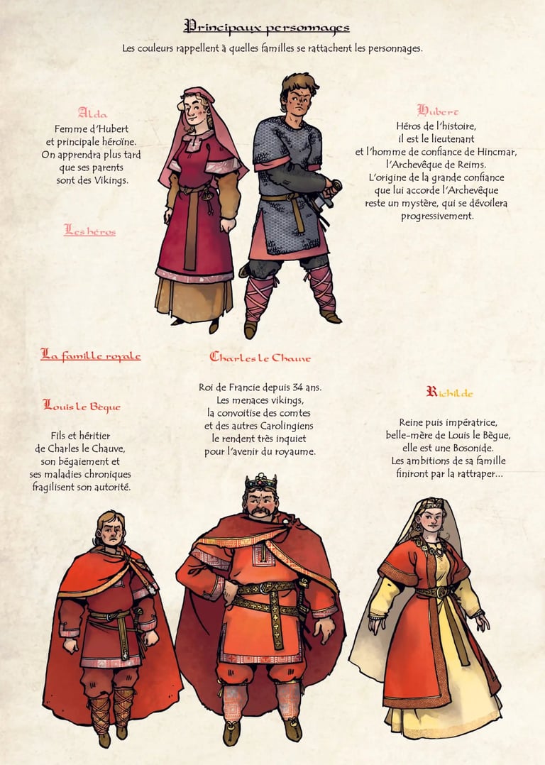 Bandes dessinées, personnages, carolingiens