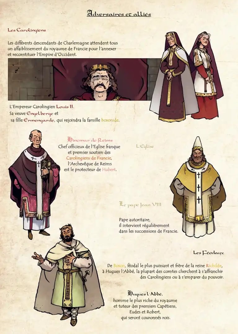 Bandes dessinées, personnages, carolingiens