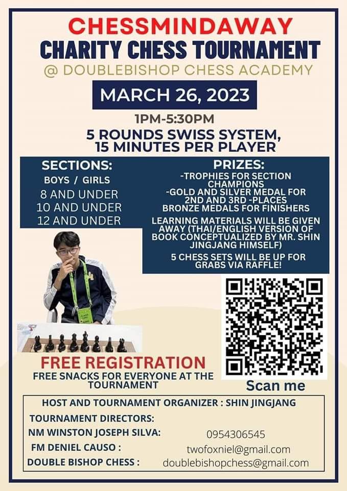 Chess Mind Away Charity Chess Tournament. Thailand Chess. Shin Jingjang Chess Thailand. 