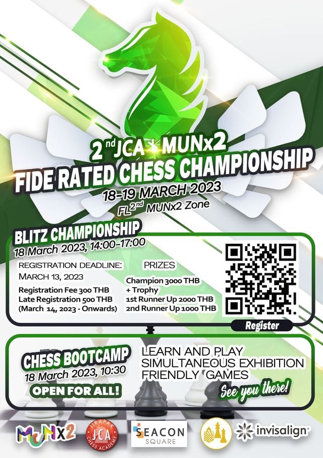 2nd JCA and MunX2 FIDE Rated Chess Championship. Thailand Chess. Jirapak Chess Academy