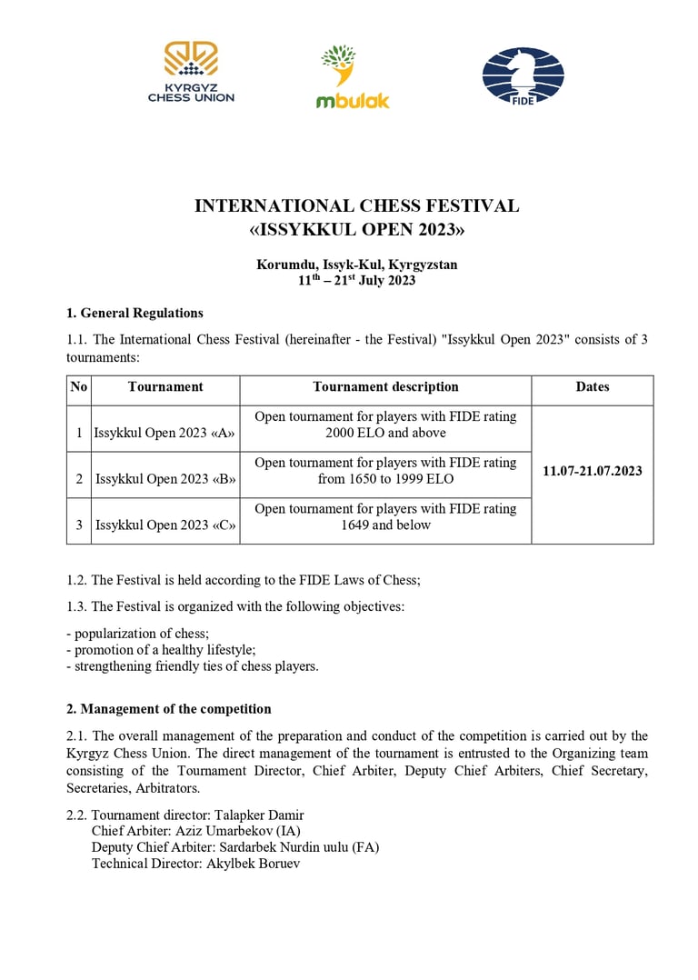 Issykkul Open 2023. Kyrgyzstan Chess. Chess Clicks 