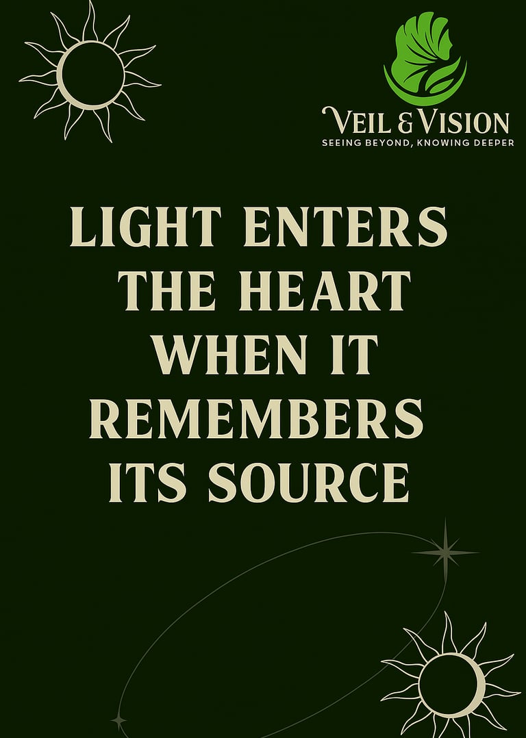 A green and yellow poster with a quote about light in the heart