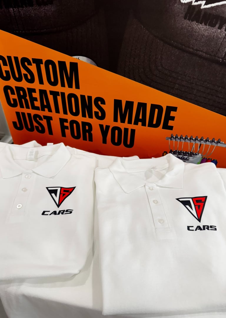 Printed polos with company logo, polos estampadas con tu logotipo de negocio