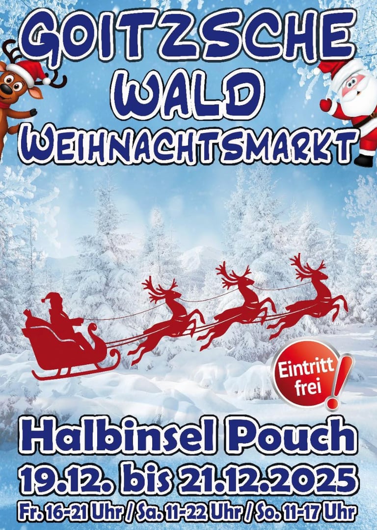 Waldweihnachtsmarkt in Pouch Banner