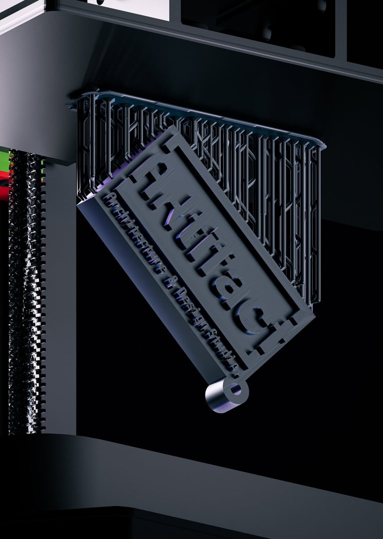 a 3d printed logo keychain 