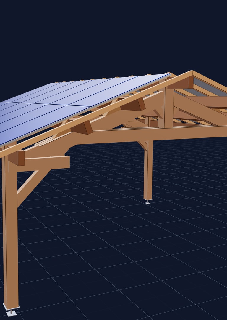 Carports personnalisés compatibles solaire et panneau photovolaïque Aubenas ardeche