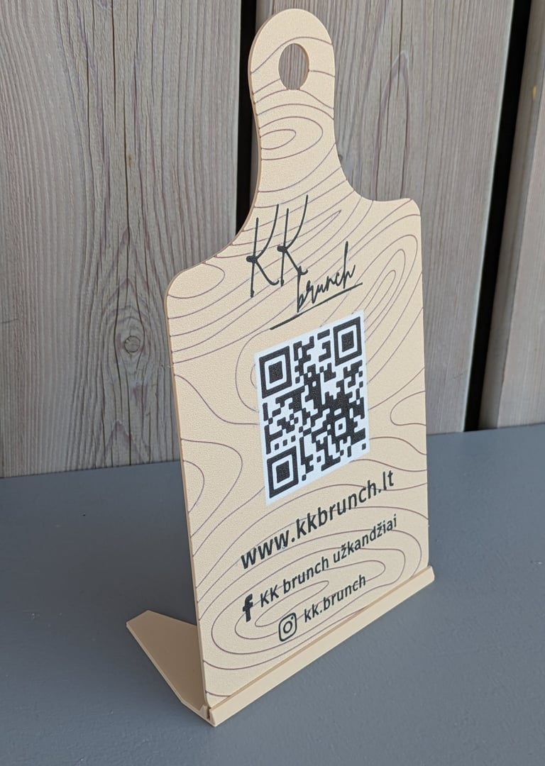 Įmonės informacinis QR stovelis
